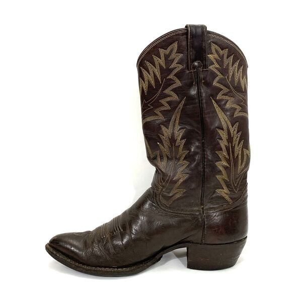 Vintage JUSTIN Brown Leather Boots Made In Texas Size 8.5 D main image 6